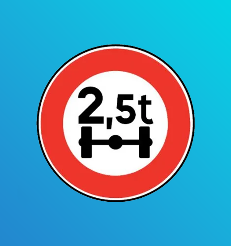 Accès interdit aux véhicules pesant sur un essieu plus que le nombre indiqué - B13a