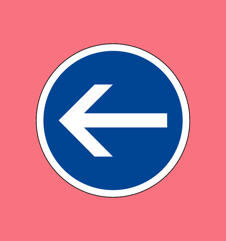 Obligation de tourner à gauche avant le panneau. - B21-2