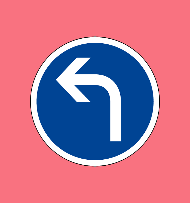 Direction obligatoire à la prochaine intersection : à gauche - B21c2