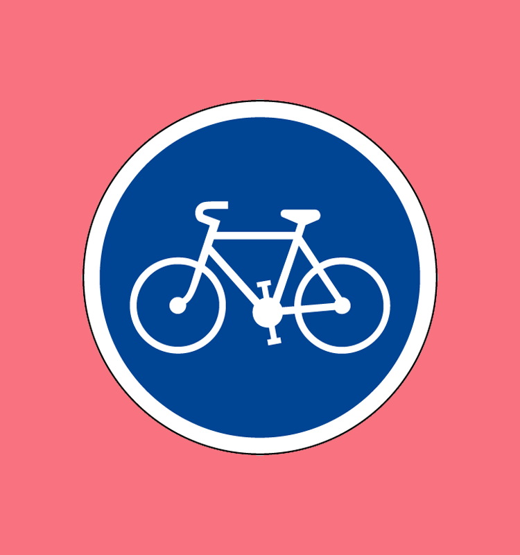 Piste ou bande obligatoire pour les cycles sans side-car ou remorque - B22a