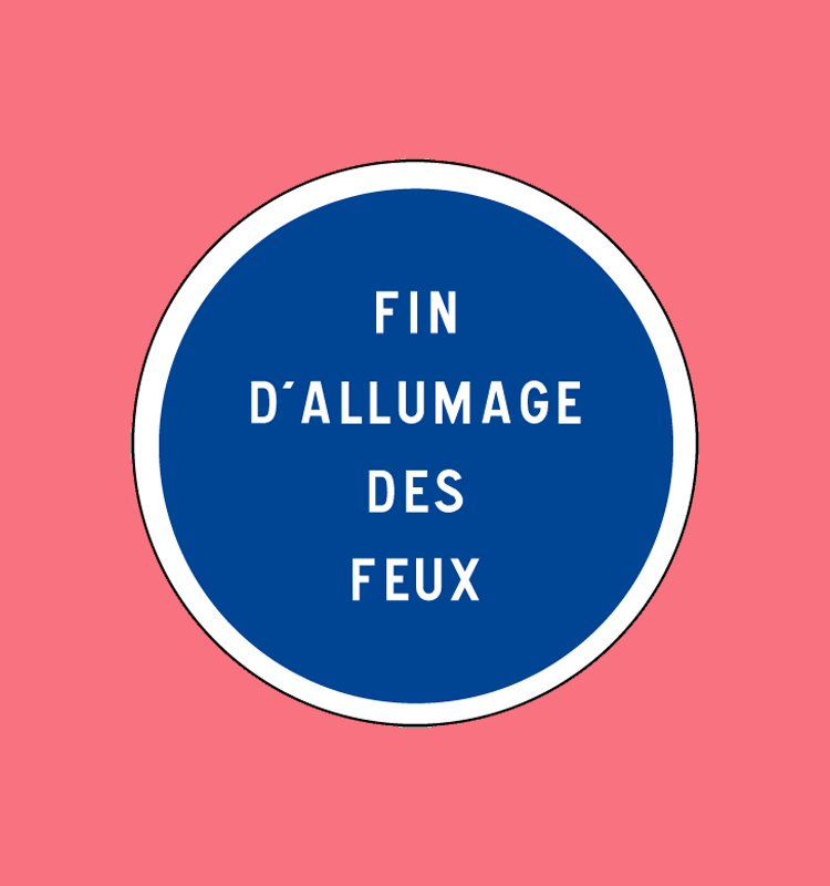 Fin d'obligation dont la nature est mentionnée par une inscription sur le panneau - B49