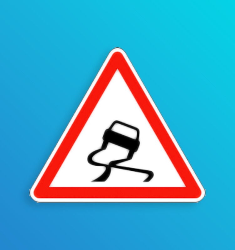 Chaussée particulièrement glissante - A4