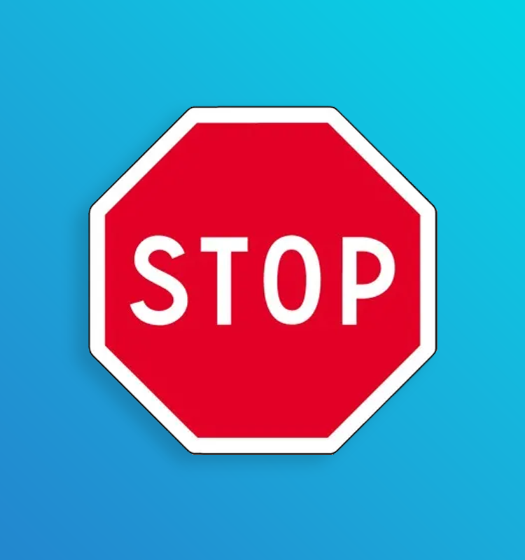 Arrêt à l'intersection dans les conditions définies à l'article R.415-6 du code de la route. Signal de position - AB4